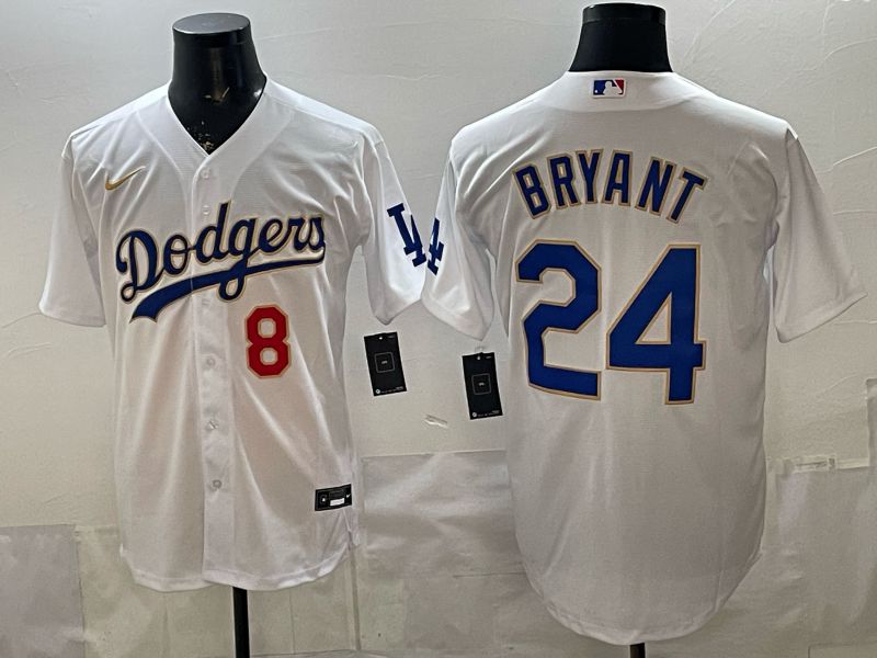 Men 2026 Los Angeles Dodgers #24 Bryant White Gold Game Nike MLB Jersey style 0013
